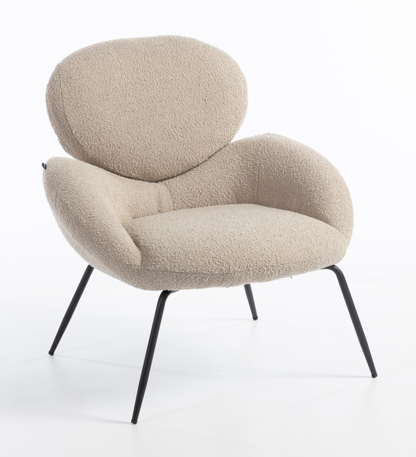 FOTEL HR2045 LATTE BARANEK CZARNA PODSTAWA