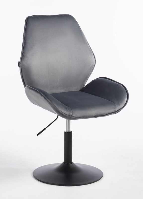 FOTEL HR350N GRAFITOWY WELUR CZARNA PODSTAWA