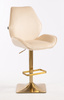 FOTEL HR350KW KREMOWY WELUR ZŁOTA PODSTAWA