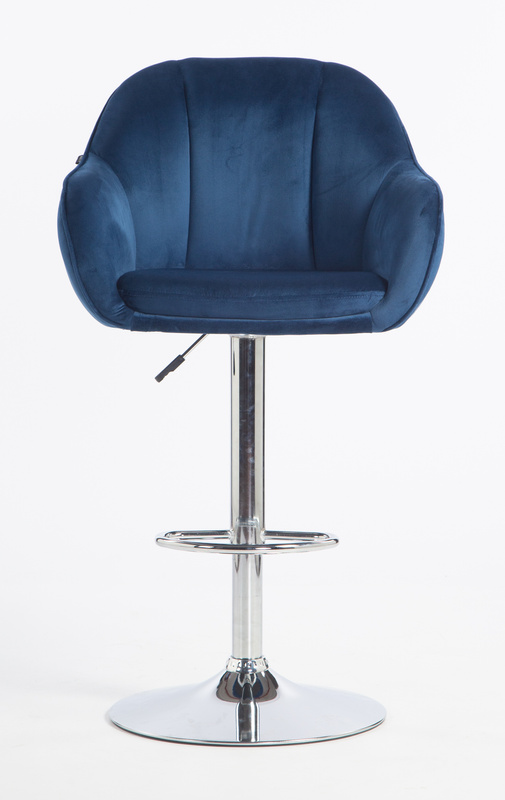 HOKER HR2055W CIEMNE MORZE WELUR CHROMOWANA PODSTAWA