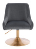 FOTEL HR920N GRAFITOWY WELUR ZŁOTA PODSTAWA