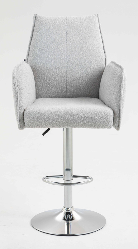 FOTEL HR280W SZARY BARANEK CHROMOWANA PODSTAWA
