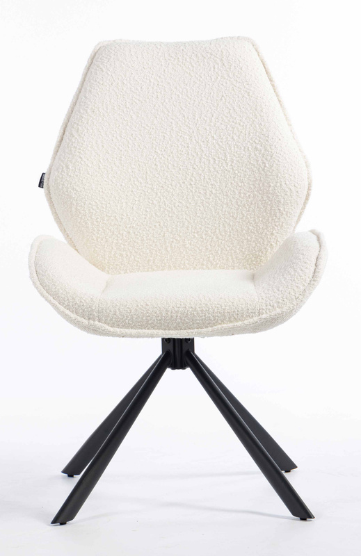 FOTEL HR350 PAJĄK KREMOWY BARANEK CZARNA PODSTAWA