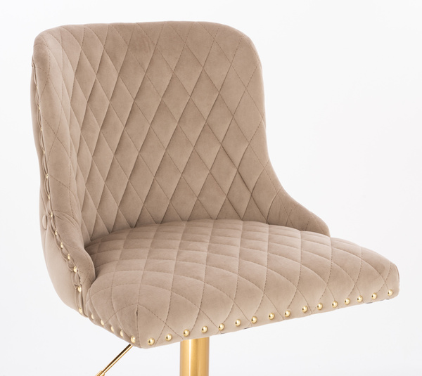 FOTEL HR940CROSS LATTE WELUR ZŁOTA PODSTAWA