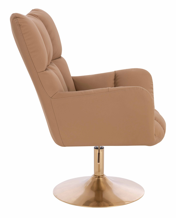 HOKER HR650N KARMELOWY EKOSKÓRA PREMIUM SOFT ZŁOTA PODSTAWA