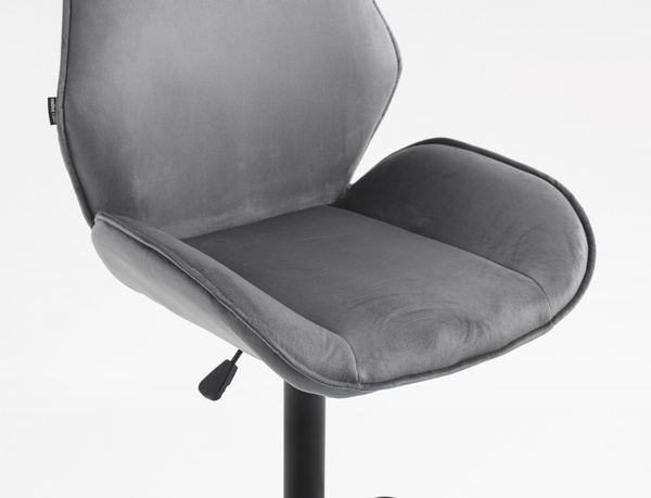 FOTEL HR350KW GRAFITOWY WELUR CZARNA PODSTAWA