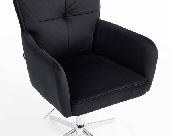 HOKER HR250CROSS CZARNY WELUR  CHROMOWANA PODSTAWA