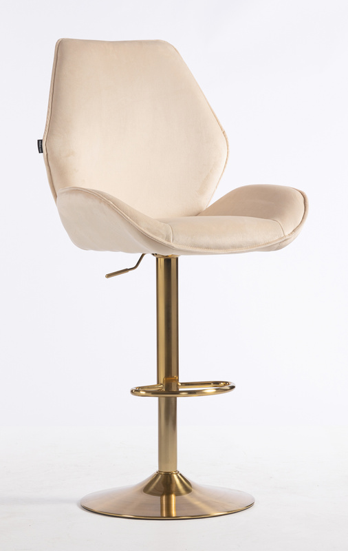 FOTEL HR350W KREMOWY WELUR ZŁOTA PODSTAWA