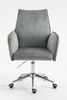 FOTEL HR280K STALOWY WELUR CHROMOWANA PODSTAWA