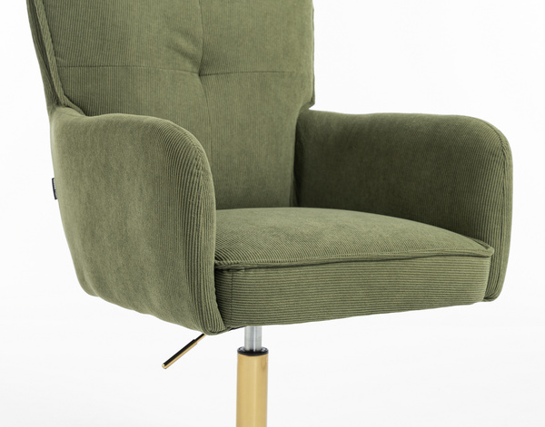 HOKER HR250N ZIELONY SZAŁWIA PREMIUM CORD SZTRUKS ZŁOTA PODSTAWA