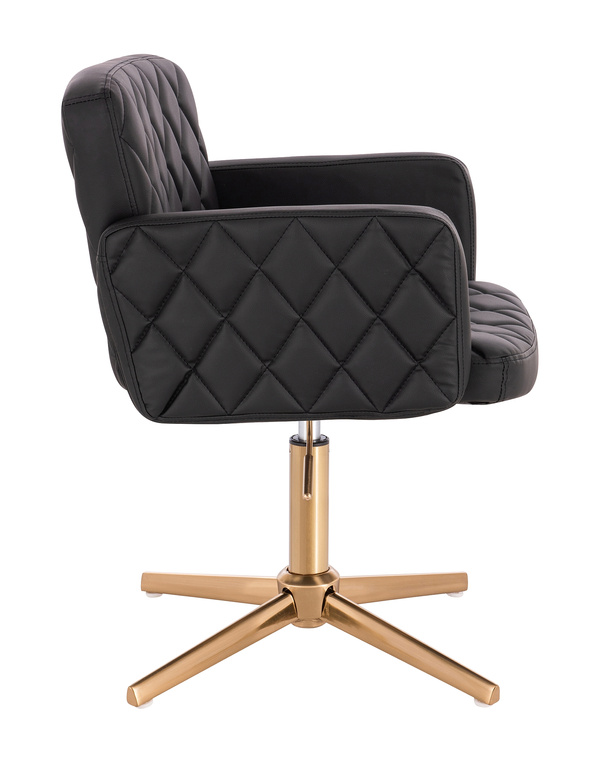FOTEL HC802CROSS CZARNY ZŁOTA PODSTAWA