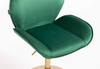 FOTEL HR350N BUTELKOWA ZIELEŃ WELUR ZŁOTA PODSTAWA