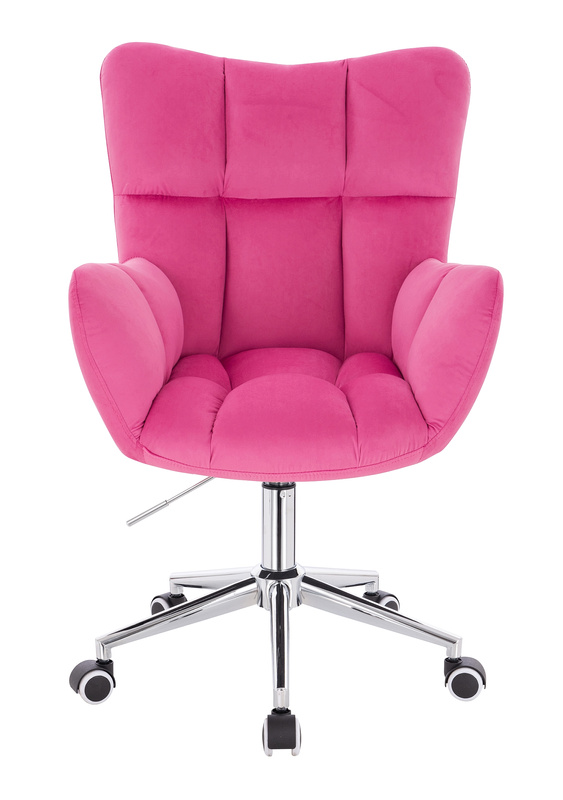 FOTEL HR650K MALINOWY WELUR CHROMOWANA PODSTAWA