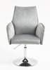 FOTEL HR280N STALOWY WELUR CHROMOWANA PODSTAWA