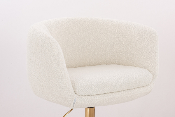 FOTEL HR333K KREMOWY BARANEK ZŁOTA PODSTAWA