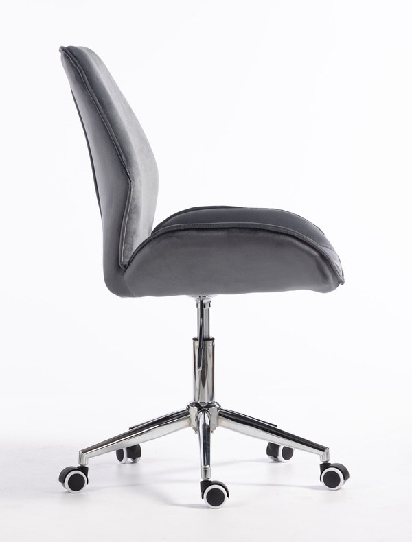 FOTEL HR350K GRAFITOWY WELUR CHROMOWANA PODSTAWA
