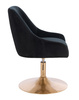 FOTEL HR920N CZARNY WELUR ZŁOTA PODSTAWA