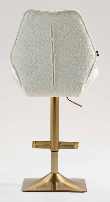 FOTEL HR350KW KREMOWY BARANEK ZŁOTA PODSTAWA