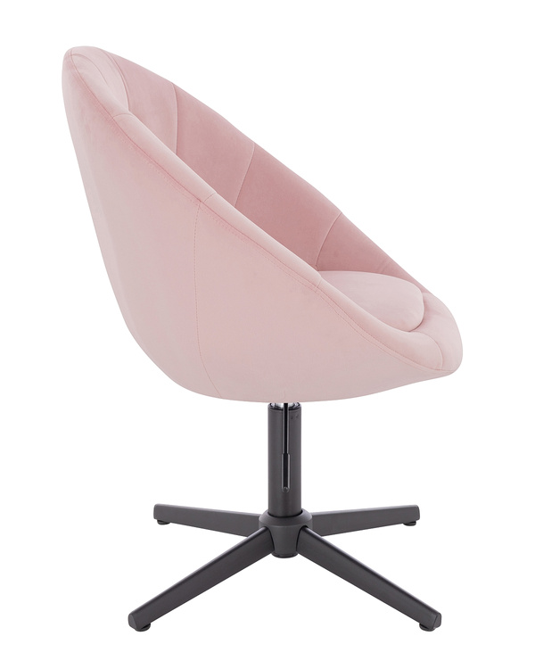 FOTEL HR8516CROSS PUDROWY RÓŻ WELUR CZARNA PODSTAWA