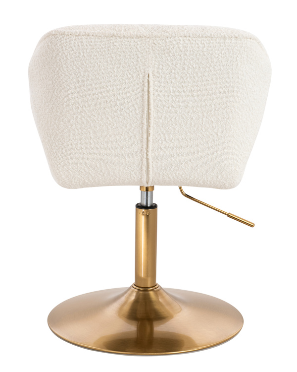 FOTEL HR111N KREMOWY BARANEK ZŁOTA PODSTAWA