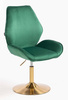 FOTEL HR350N BUTELKOWA ZIELEŃ WELUR ZŁOTA PODSTAWA