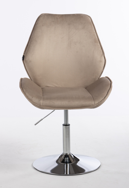 FOTEL HR350N LATTE WELUR CHROMOWANA PODSTAWA