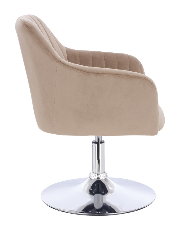 FOTEL HR190N LATTE WELUR CHROMOWANA PODSTAWA