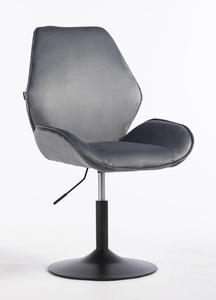 FOTEL HR350N GRAFITOWY WELUR CZARNA PODSTAWA
