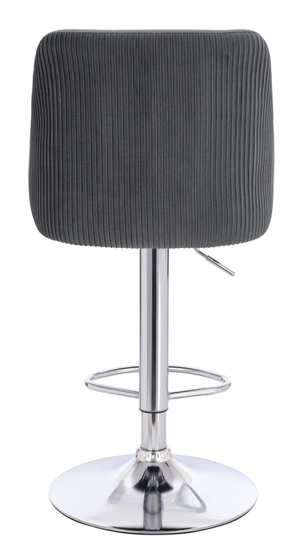 FOTEL HR920W GRAFITOWY WELUR CHROMOWANA PODSTAWA