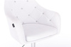 FOTEL HR830 BIAŁA SKÓRA CHROM KÓŁKA