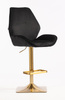 FOTEL HR350KW CZARNY WELUR ZŁOTA PODSTAWA