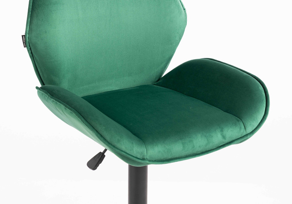 FOTEL HR350KW BUTELKOWA ZIELEŃ WELUR CZARNA PODSTAWA