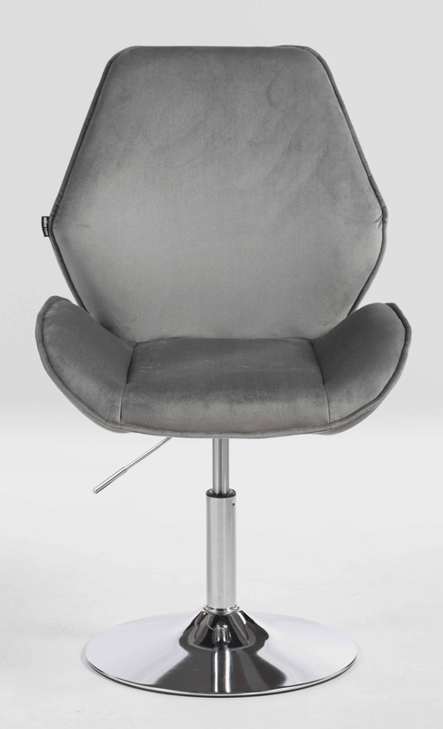 FOTEL HR350N STALOWY WELUR CHROMOWANA PODSTAWA