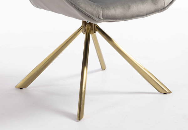 FOTEL HR350 PAJĄK STALOWY WELUR ZŁOTA PODSTAWA