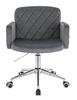 FOTEL HR802K GRAFITOWY WELUR CHROMOWANA PODSTAWA