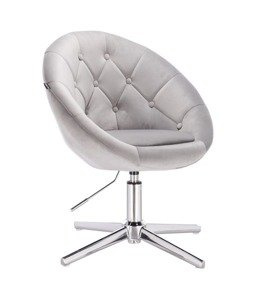 FOTEL HR8516CROSS STALOWY WELUR