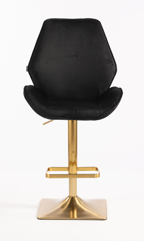 FOTEL HR350KW CZARNY WELUR ZŁOTA PODSTAWA