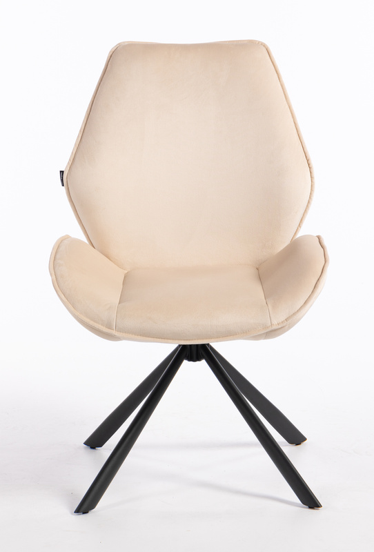 FOTEL HR350 PAJĄK KREMOWY WELUR CZARNA PODSTAWA
