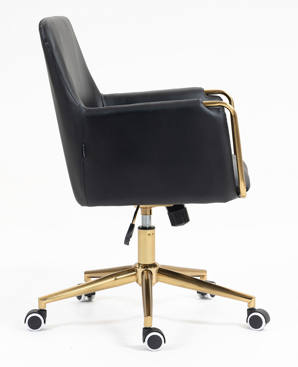 FOTEL HR4318K CZARNY ZŁOTA PODSTAWA