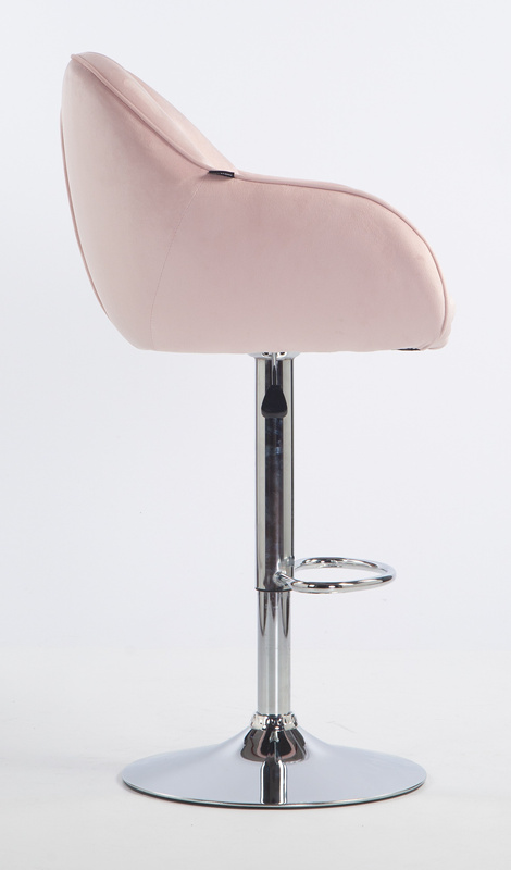 HOKER HR2055W PUDROWY RÓŻ WELUR CHROMOWANA PODSTAWA