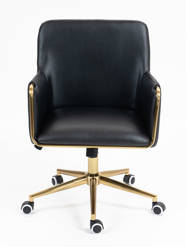 FOTEL HR4318K CZARNY ZŁOTA PODSTAWA