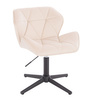 FOTEL HR111CROSS KREMOWY WELUR CZARNA PODSTAWA