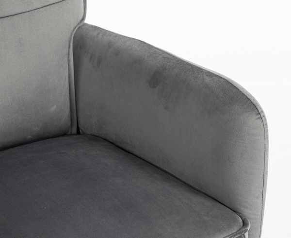 HOKER HR250K GRAFITOWY WELUR  CHROMOWANA PODSTAWA