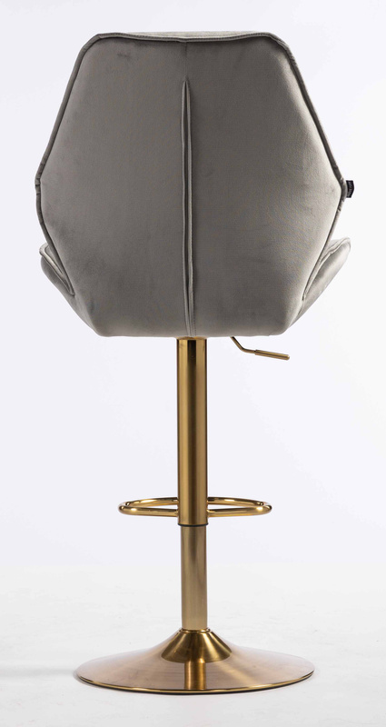 FOTEL HR350W STALOWY WELUR ZŁOTA PODSTAWA