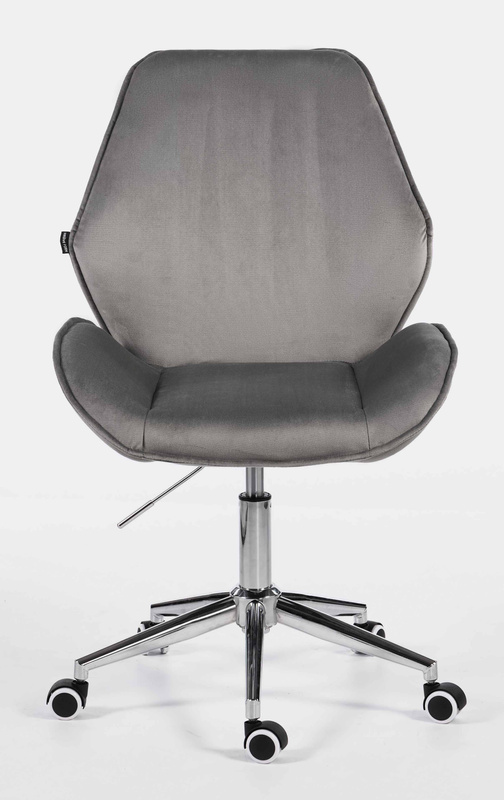 FOTEL HR350K STALOWY WELUR CHROMOWANA PODSTAWA