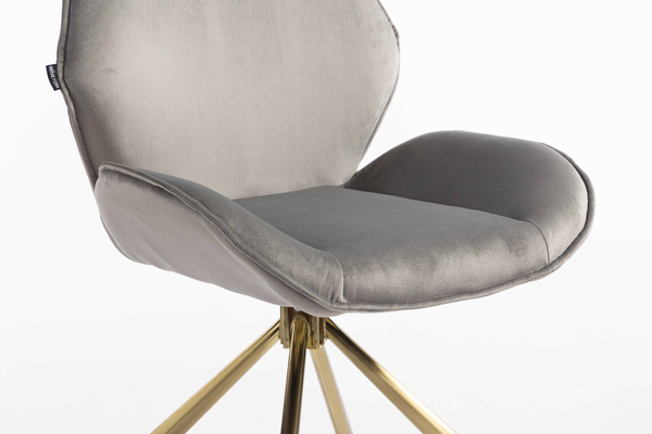 FOTEL HR350 PAJĄK STALOWY WELUR ZŁOTA PODSTAWA