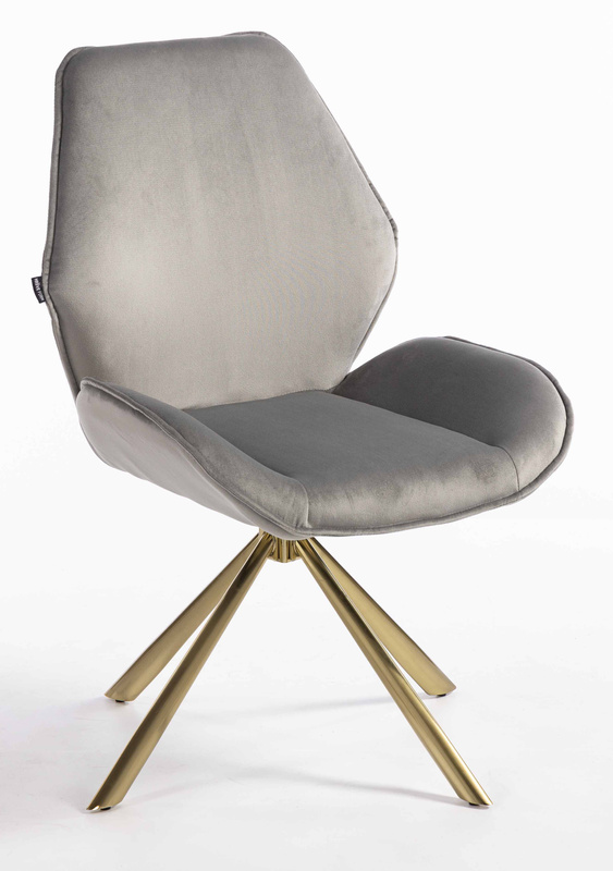 FOTEL HR350 PAJĄK STALOWY WELUR ZŁOTA PODSTAWA