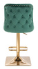 FOTEL HR940KW BUTELKOWA ZIELEŃ WELUR ZŁOTA PODSTAWA