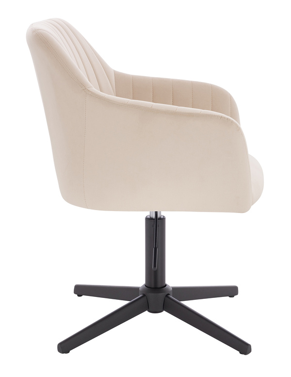 FOTEL HR190CROSS KREMOWY WELUR CZARNA PODSTAWA