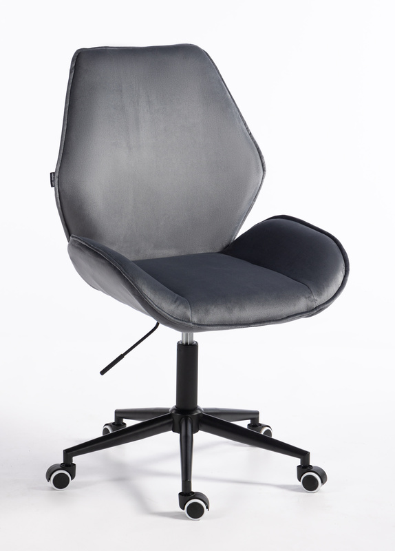 FOTEL HR350K GRAFITOWY WELUR CZARNA PODSTAWA